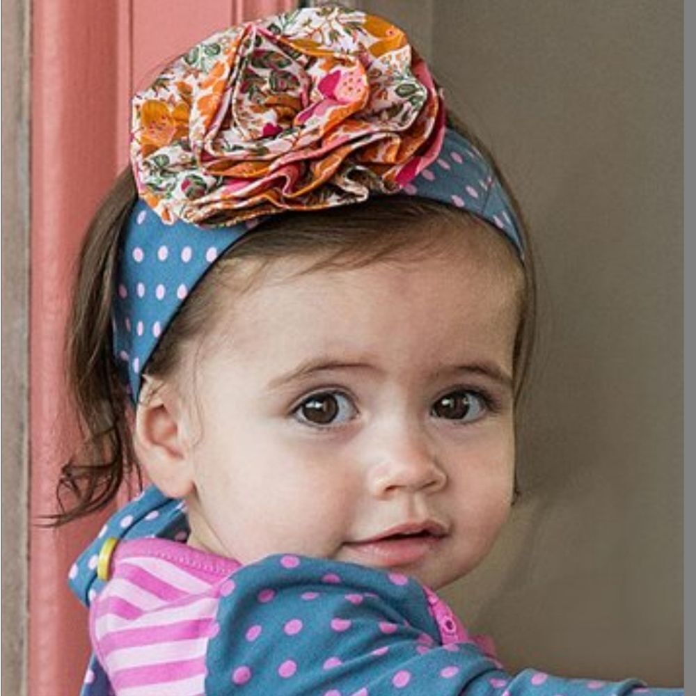 Blue Polka Dot Just the Thing Flower Headband